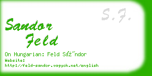 sandor feld business card